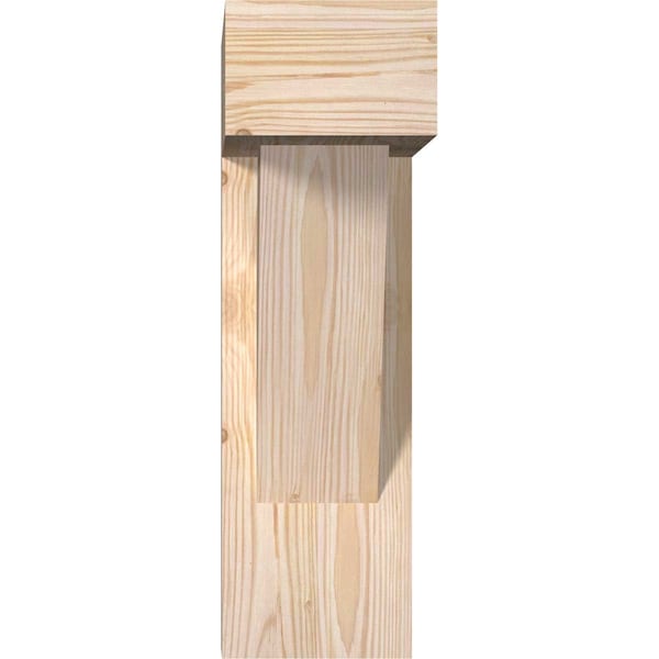 Traditional Block Smooth Bracket W/ Offset Brace, Douglas Fir, 5 1/2W X 14D X 18H